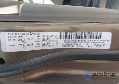 2001 Jeep Grand Cherokee Laredo из США, поврежденный, VIN 1J4GW48S41C581376